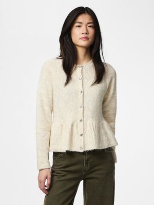 PCPINGE LS O-NECK KNIT CARDIGAN D2D Birch