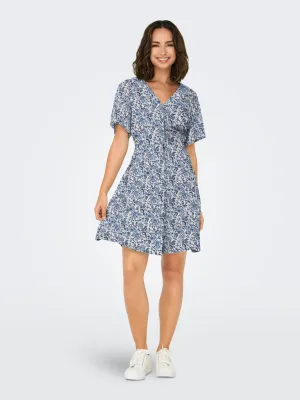 ONLEVIDA S/S SHORT DRESS WVN NOOS Coronet Blue/JADIE F