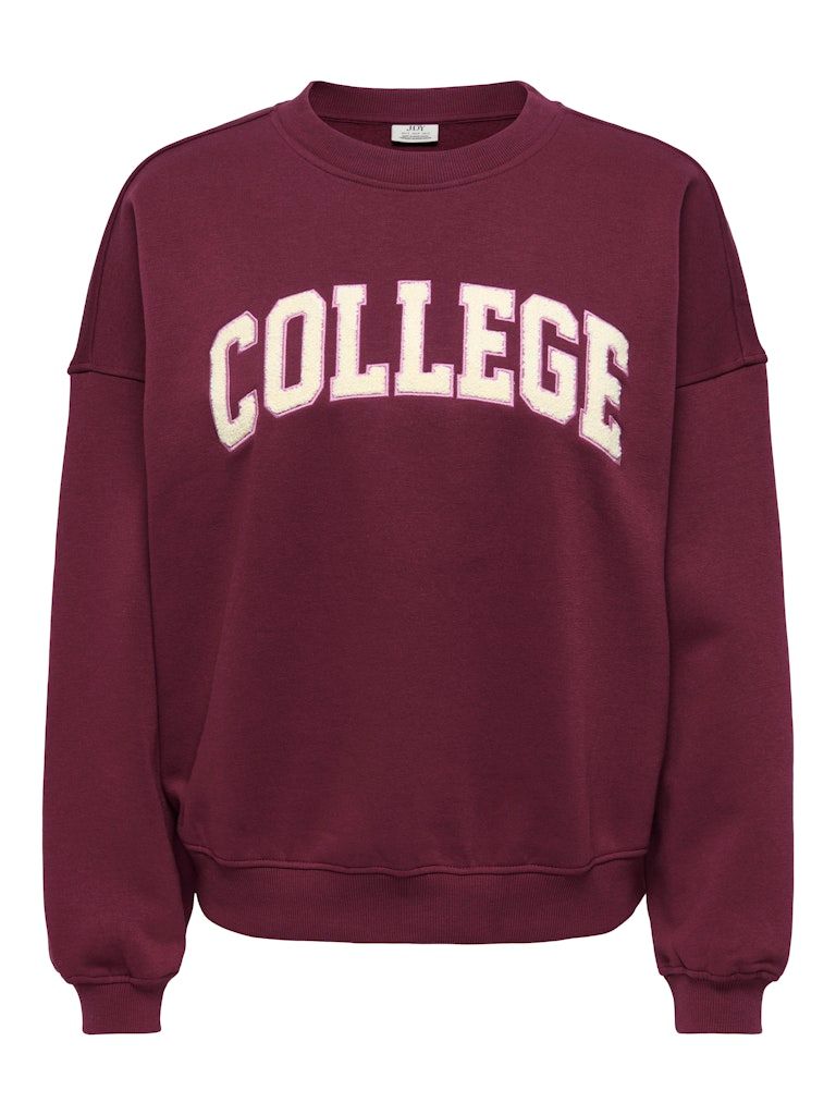 JDYMESA L/S O-NK EMB SWEAT JRS NOOS Windsor Wine/COLLEGE