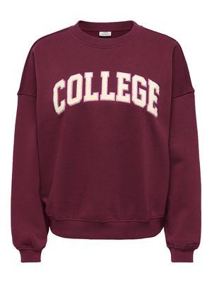 JDYMESA L/S O-NK EMB SWEAT JRS NOOS Windsor Wine/COLLEGE