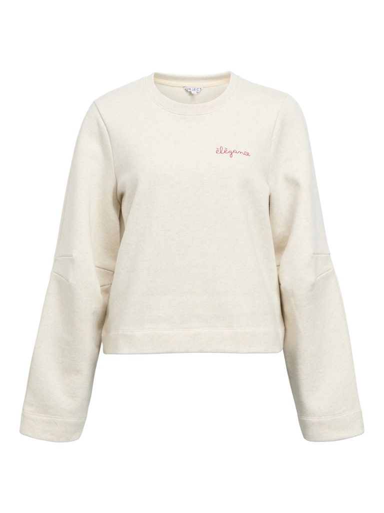OBJIVEY LS LO SWEATSHIRT 143 White Sand--Melange