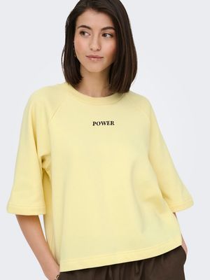 JDYOLIVIA 2/4 SWEATSHIRT JRS NOOS Double Cream/BROWN P