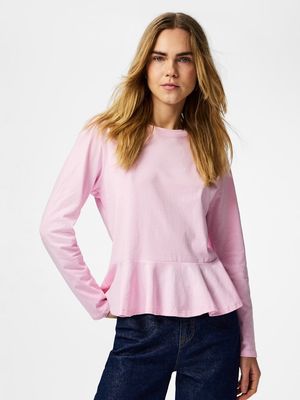 PCDANILLA LS PEPLUM TOP JRS D2D Roseate Spoonbill