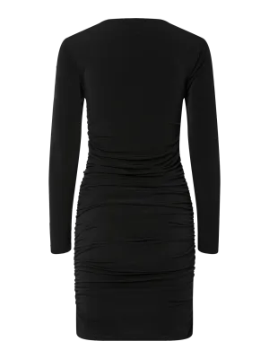 PCMADISON LS RUCHING DRESS JRS BC Black