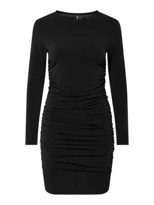 PCMADISON LS RUCHING DRESS JRS BC Black