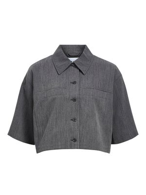 OBJIVALO 2/4 RE SHIRT BLAZER 140 Dark Grey Melange