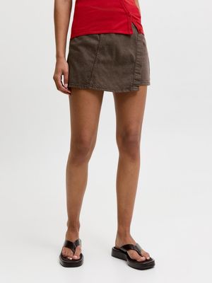 JXGRETA LEA HW SKORT DNM LN Demitasse