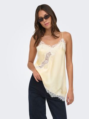 JDYFIFI S/L ASYM LACE SINGLET WVN NOOS Double Cream/WHITE L