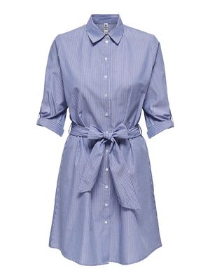 JDYHALL 3/4 SHIRT DRESS WVN NOOS Wedgewood/WHITE