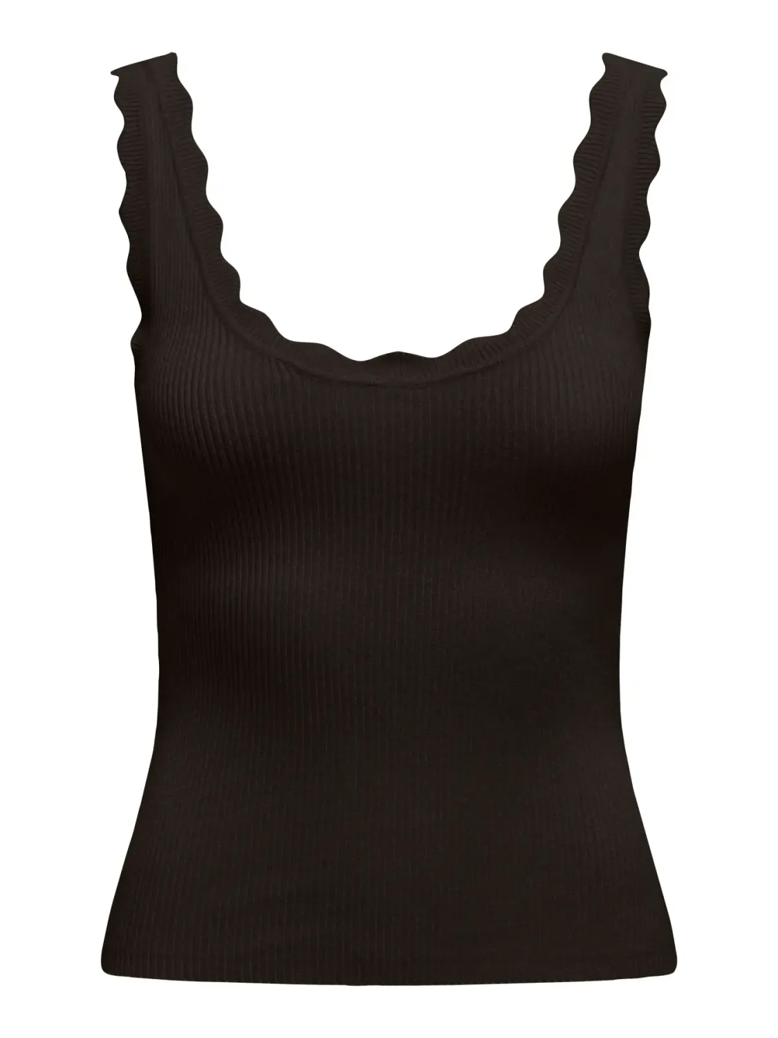 JDYNANNA S/L SCALLOP EDGE TOP KNT NOOS Chocolate Torte
