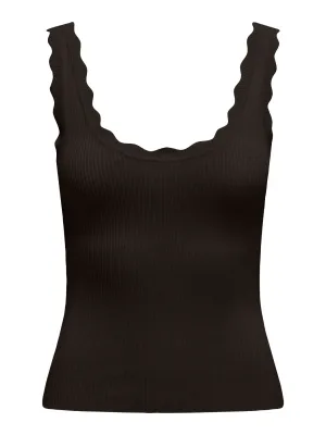 JDYNANNA S/L SCALLOP EDGE TOP KNT NOOS Chocolate Torte