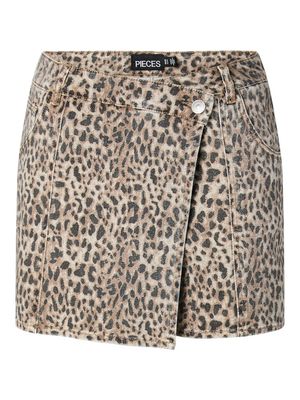 PCSALUME MW SKORT DNM Birch/LEO PRINT / WA