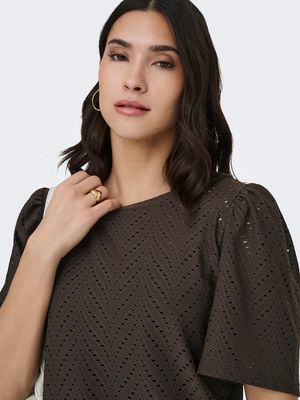JDYCARLA CATHINKA S/S TOP JRS NOOS Chocolate Brown