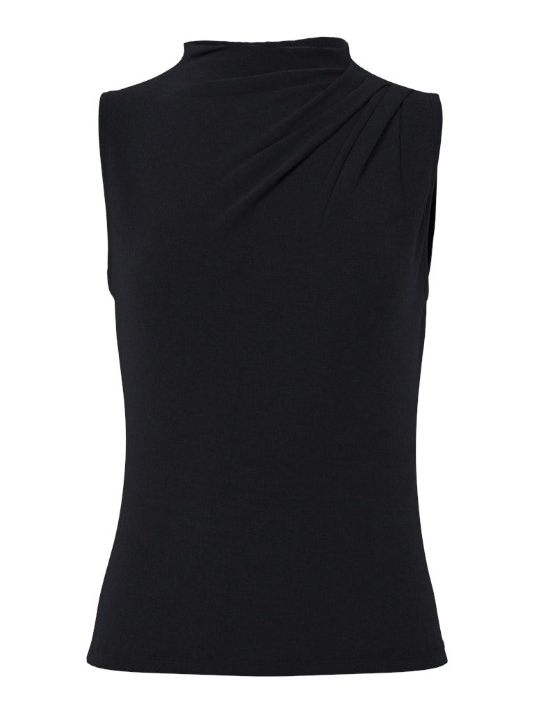 PCMADISON SL DRAPED TOP JRS NOOS BC Black