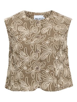 OBJKERRY S/L RE VEST 144 Morel/Sandshell embr