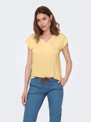 ONLFREE S/S MOD.V-NECK TOP JRS NOOS Sunlight