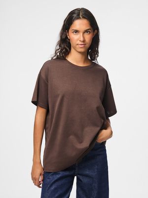 PCSKYLAR SS OVERSIZED TEE JRS NOOS Hot Fudge