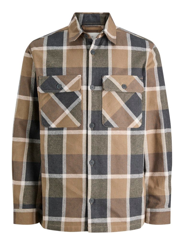 JPRRAYLE MELANGE CHECK L/S OVERSHIRT SN Malt Ball