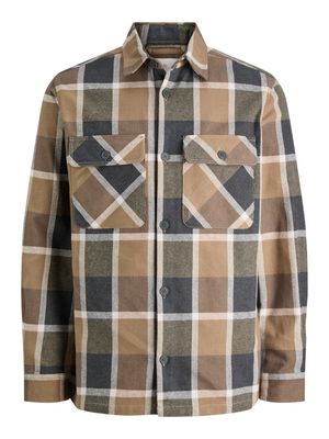 JPRRAYLE MELANGE CHECK L/S OVERSHIRT SN Malt Ball