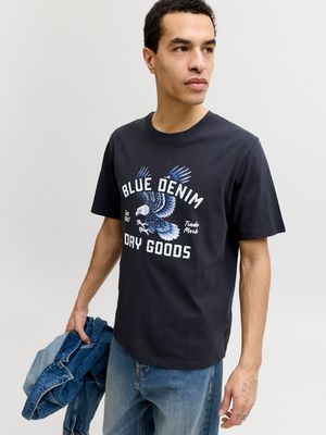 JPRBLUDAVID GRAPHIC SS TEE STYD SS26 Dark Navy