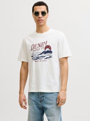 JPRBLUDAVID GRAPHIC SS TEE STYD SS26 Cloud Dancer