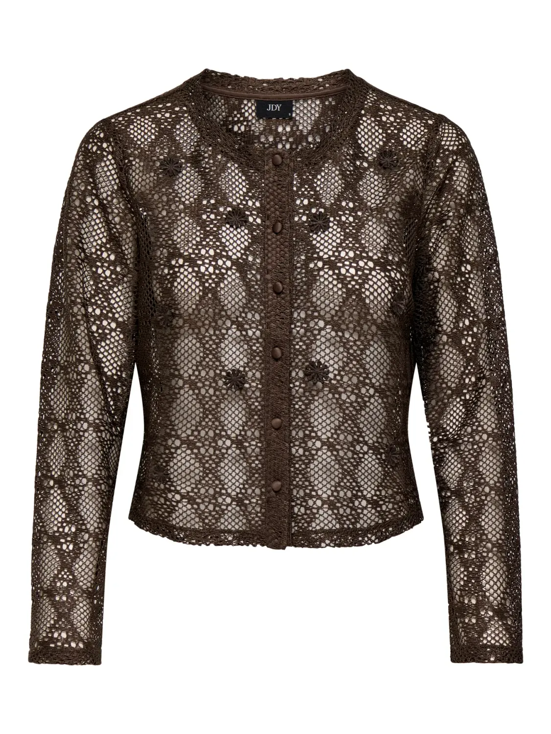 JDYKASSANDRA LIFE L/S LACE CARDIGAN JRS Chocolate Brown