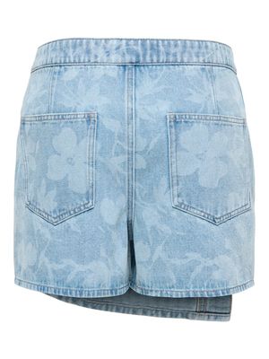 JDYSANSA MW SKORT LASER PRINT DNM Light Blue Denim-FLORAL LASER