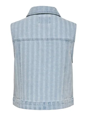 ONLCRISTA STRIPE JAQ DNM WAISTCOAT Light Blue Denim
