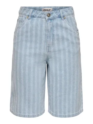 ONLCRISTA MATE JAQUARD DNM SHORTS Q Light Blue Denim