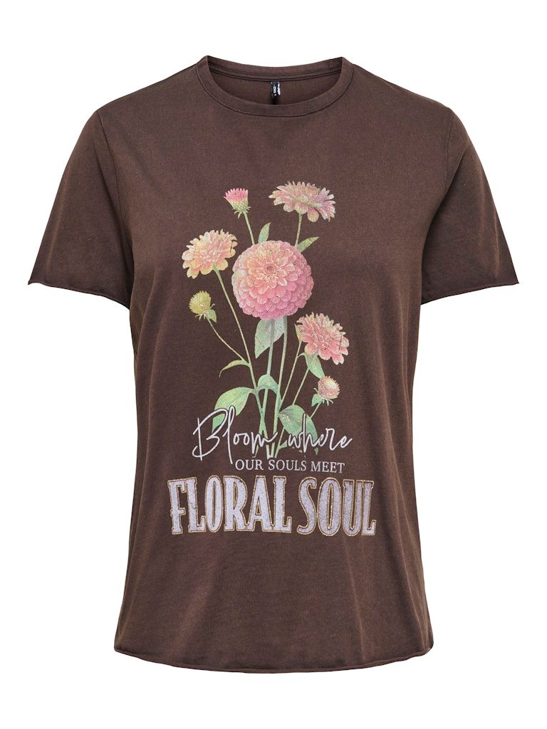 ONLLUCY REG S/S TOP JRS NOOS Coffee Bean/Floral s