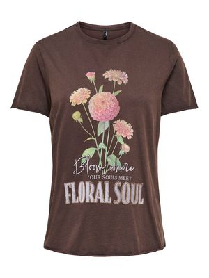 ONLLUCY REG S/S TOP JRS NOOS Coffee Bean/Floral s