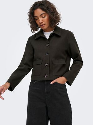 JDYCALLIE SHORT JACKET OTW HAB NOOS Chocolate Torte