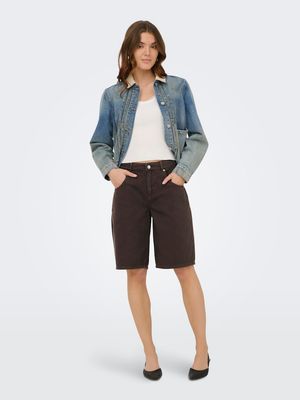 ONLMATE-SILLA REG BAGGY LONG SHORTS PNT Coffee Bean