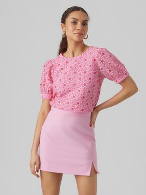 VMSONEY LACE 2/4 TOP WVN Bonbon-Pink yarrow lines