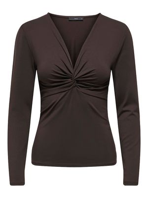 ONLLONE LIFE L/S KNOT TOP NOOS JRS Chocolate Torte