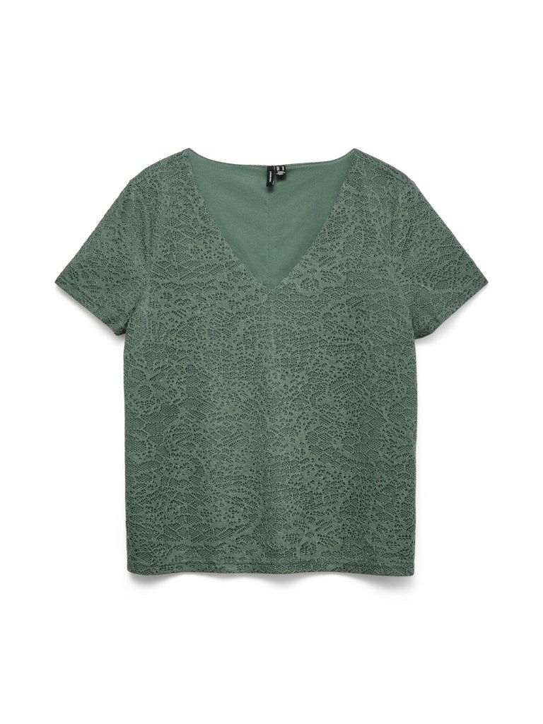 VMJULIE SS V-NECK TOP JRS Laurel Wreath