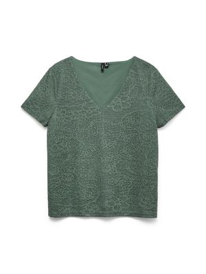 VMJULIE SS V-NECK TOP JRS Laurel Wreath