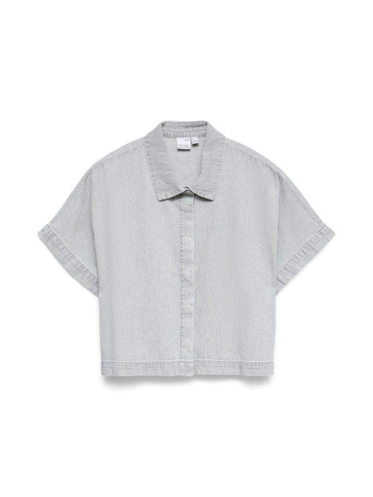 VMINGEBORG SS DENIM SHIRT MIX Light Grey Denim
