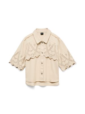VMPETRA 2/4 BRODERIE COLOR SHIRT Ecru
