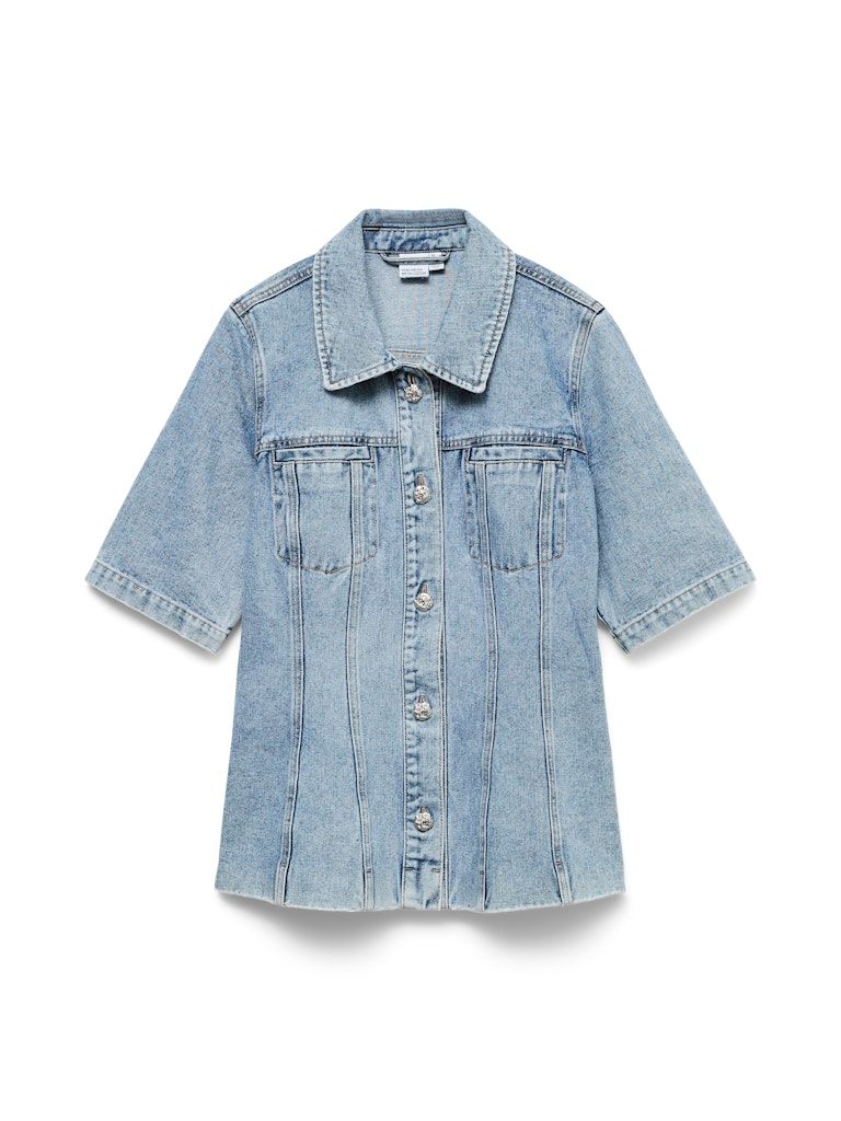 VMJOSIE 2/4 DENIM SHIRT Light Blue Denim