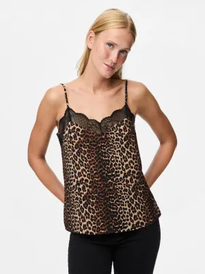 PCTIFFANY STRAP LACE TOP WVN NOOS B Black-LEO