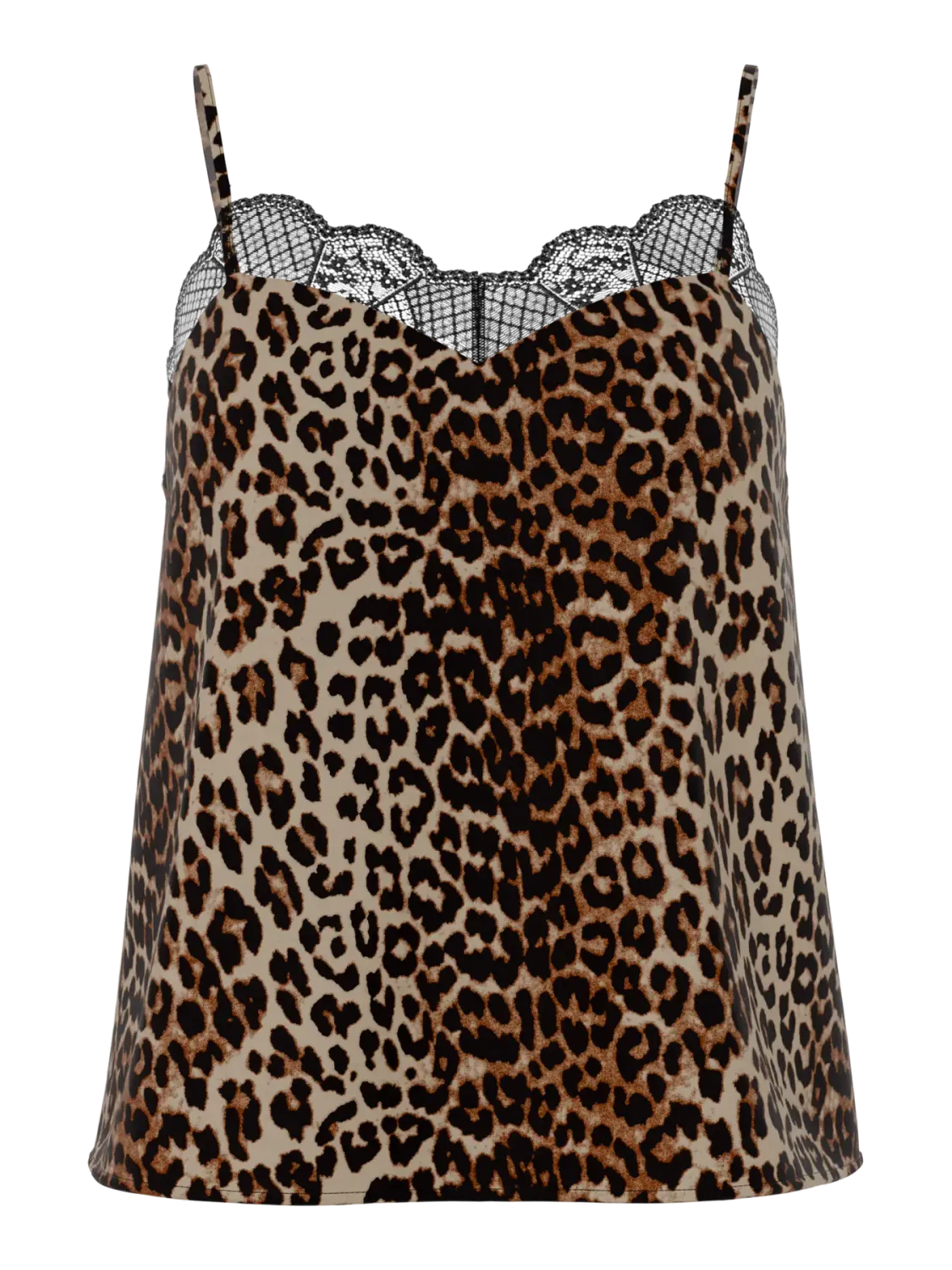 PCTIFFANY STRAP LACE TOP WVN NOOS B Black-LEO