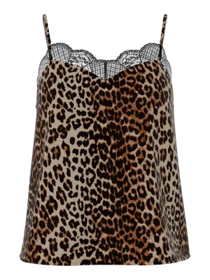 PCTIFFANY STRAP LACE TOP WVN NOOS B Black-LEO