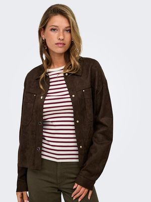JDYJULLE L/S FAKE SUEDE SHIRT JRS NOOS Coffee Bean