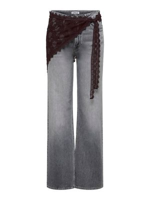 ONLSOF LACE SCARF WVN EX Seal Brown