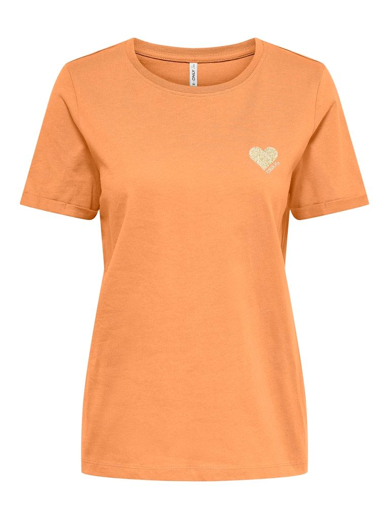 ONLKITA S/S TOP NOOS Mock Orange/GOLD GLI