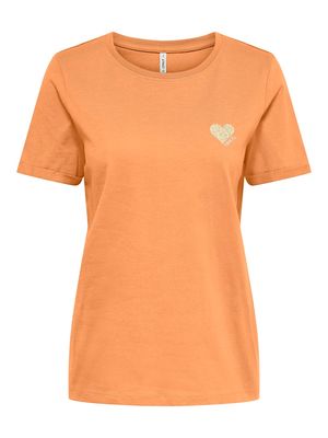 ONLKITA S/S TOP NOOS Mock Orange/GOLD GLI