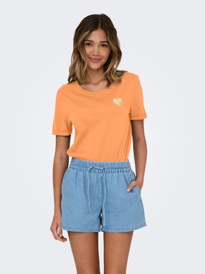 ONLKITA S/S TOP NOOS Mock Orange/GOLD GLI