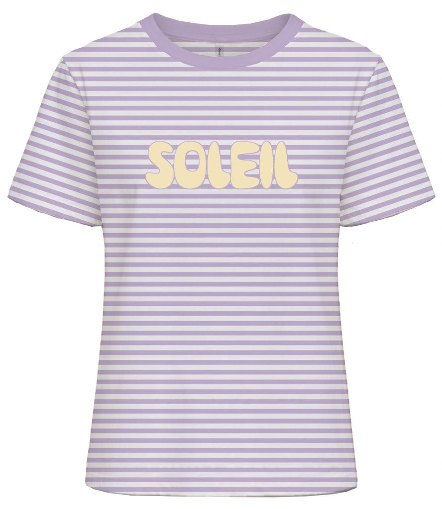 ONLAMIRA S/S REG STRIPE TEE CS JRS Cloud dancer-Orchid bloome prt