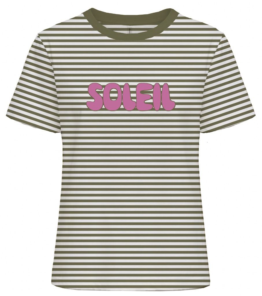 ONLAMIRA S/S REG STRIPE TEE CS JRS Cloud Dancer/Sphagnu